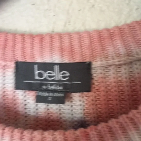 Belle by belldini Tie Dye Knit Sweater in NAVY/Pink Guava - Picture 4 of 8